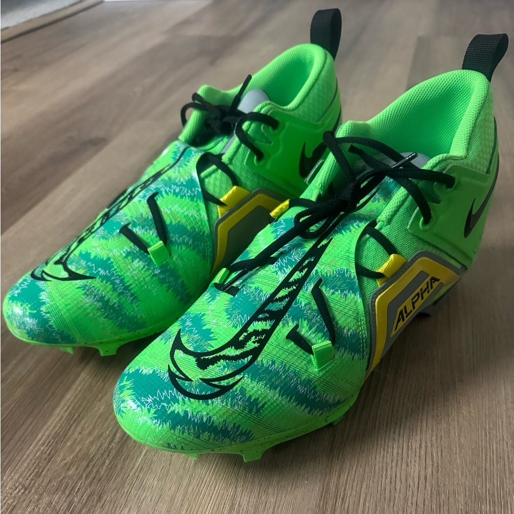 Nike Alpha Menace Pro 3 Razor Sharp Cuts Green Black Cleats FB8442-303 Size 14